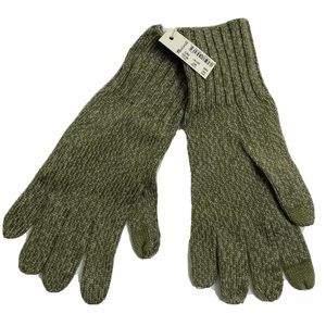 New Madewell Olive Knit Gloves Tech Texting NWT
